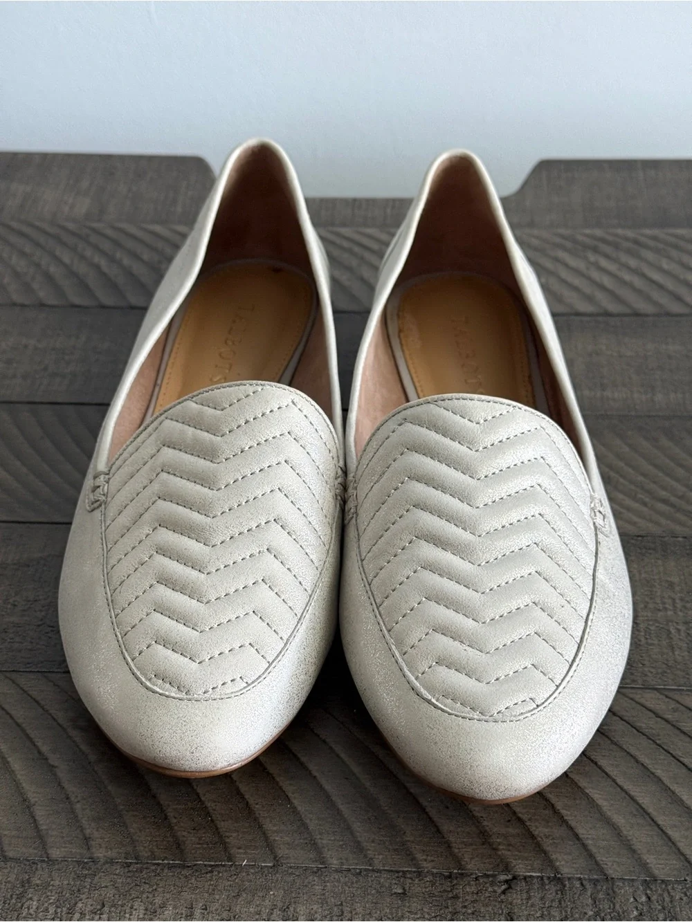 Talbots Ryan Leather Loafers (Chevron-Quilted Edition) Size 8.5M